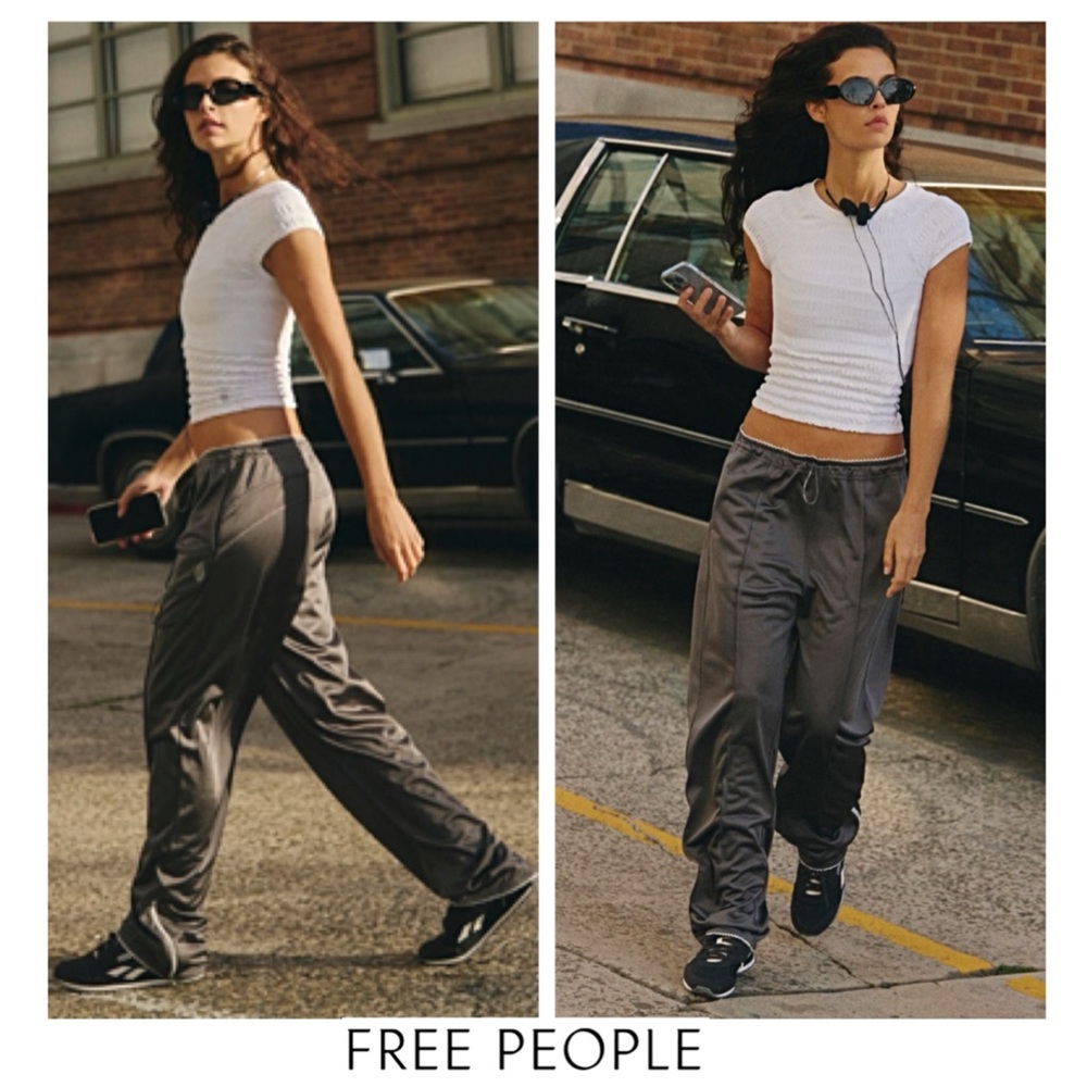 🚩🚩2-DAY SALE!🚩🚩 NwT’s-$100 FREE PEOPLE Roll With It Pants L Relaxed -Gun Metal - Picture 6 of 8